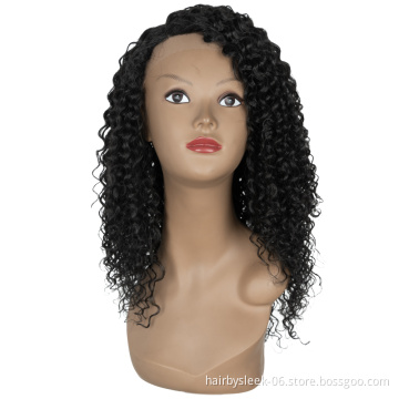 24'' Afro Kinky Curly Synthetic Wig HD Transparent Lace Heat Resistance High Temperature Mid Part Lace Front Synthetic Hair Wigs